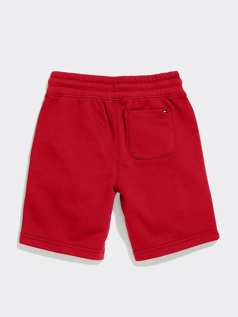 Fiú Tommy Hilfiger Sweatshort Rövidnadrág Piros | HU 2189OKI